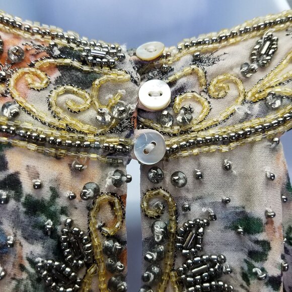 Haute Hippie Maxi Dress Women 2 Wished Upon Silk High Low Beaded Collar High Low - Picture 12 of 16